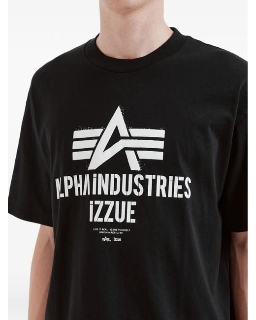 Izzue Black T-Shirt À Logo Imprimé for men