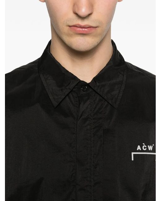 A_COLD_WALL* Black Logo-Print Short-Sleeved Shirt for men