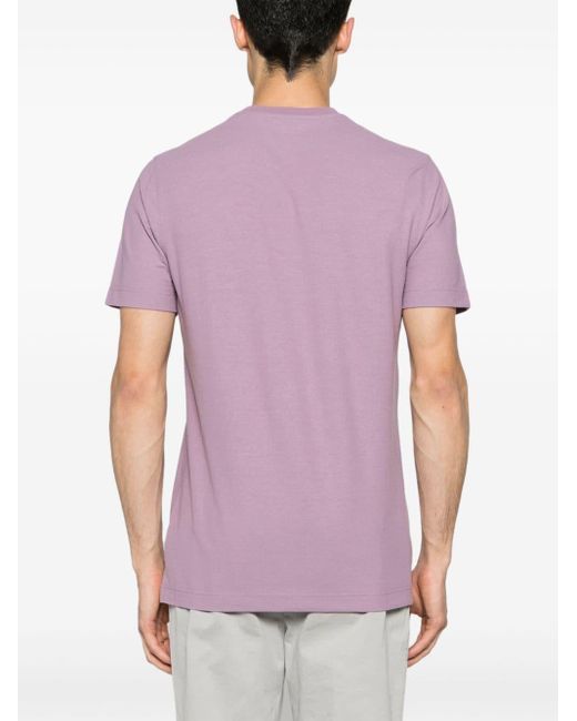 T-shirt en coton à col rond Zanone pour homme en coloris Pink