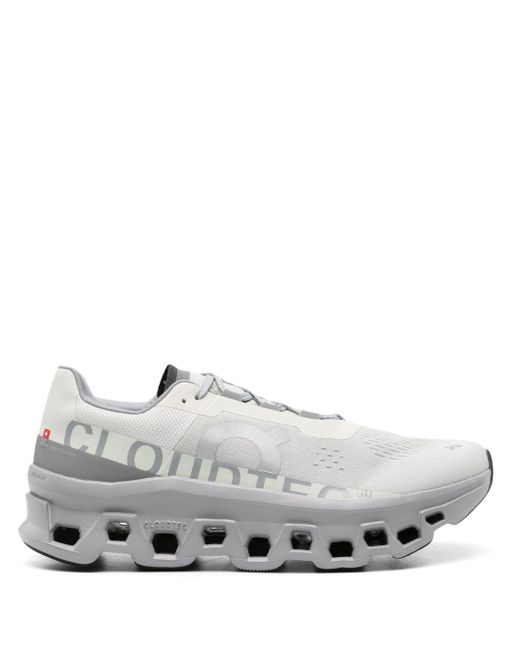 On Shoes Gray Cloudmonster Lace-up Sneakers for men