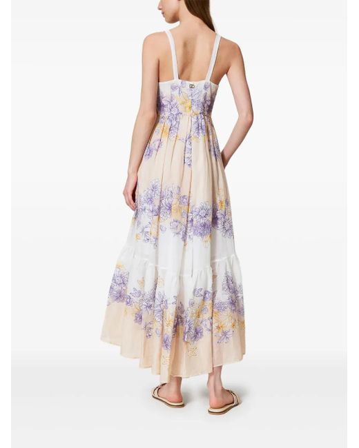 Twinset White Floral-Print Dress