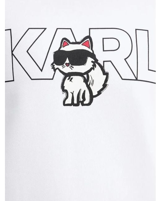 Karl Lagerfeld White Sweatshirt mit Logo-Print