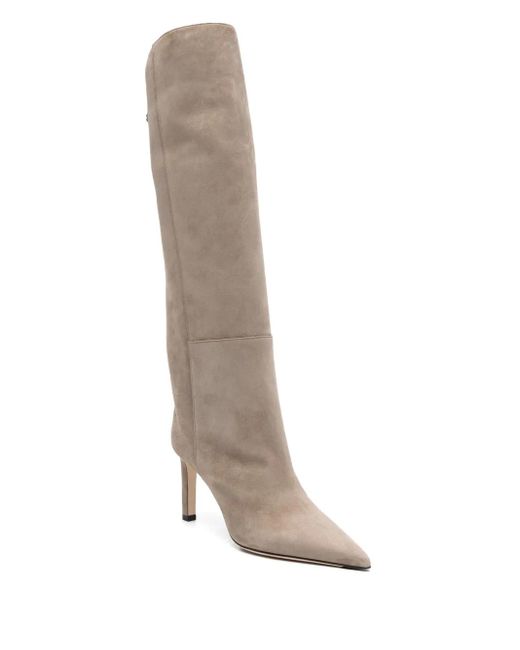 Jimmy Choo White 85Mm Alizze Boots