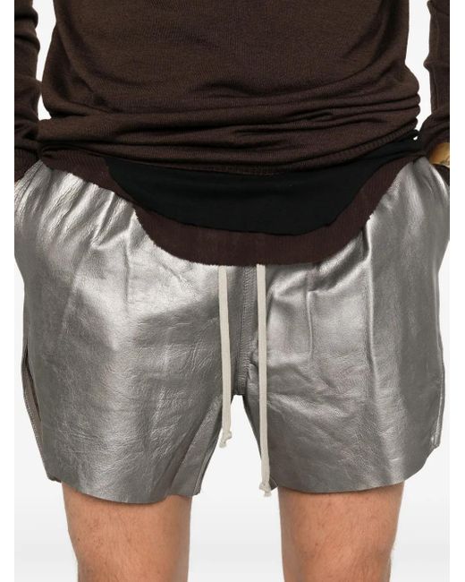 Rick Owens Ledershorts Mit Kordelzug in Gray für Herren