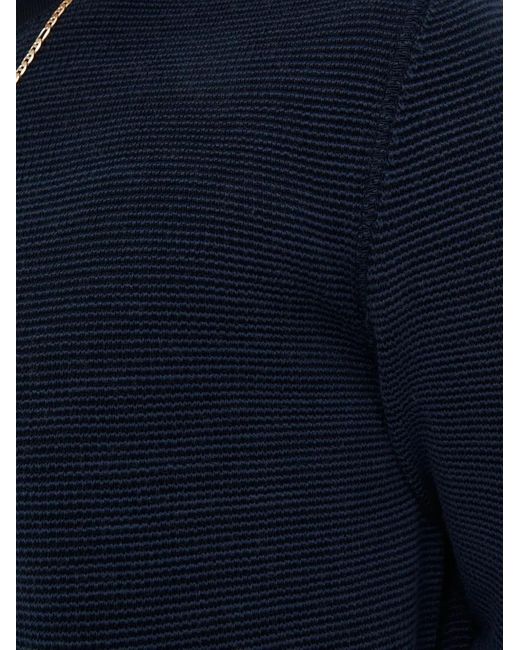 Marc O' Polo Blue Textured-Knit Crew-Neck Sweater for men