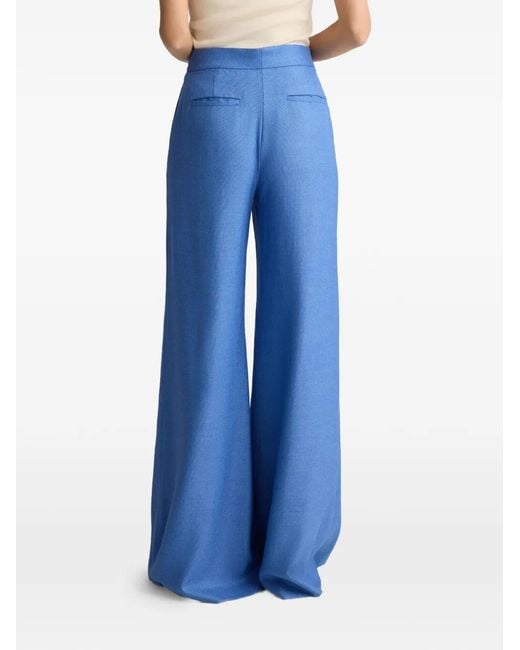 St. John Blue Suiting Wide Leg Trousers