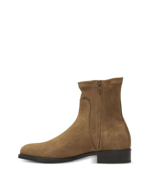MARETTO® Brown Zip-Detail Suede Ankle Boots