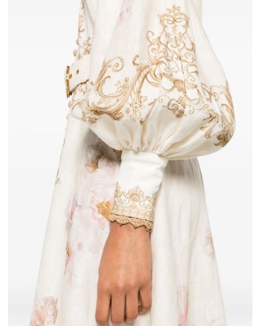 Zimmermann フローラル ドレス Natural