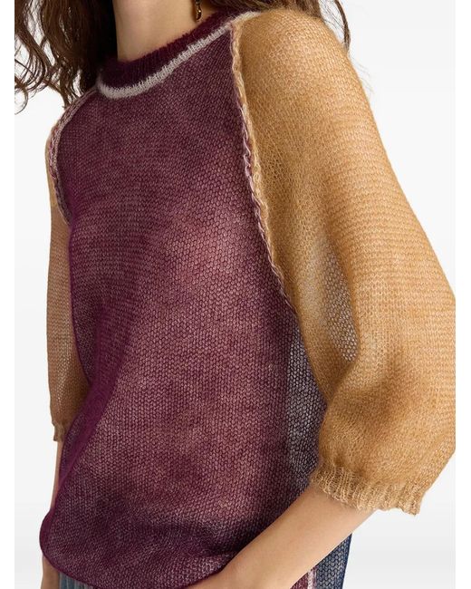 Momoní Purple Maria Colour-Block Raglan-Sleeve Sweater