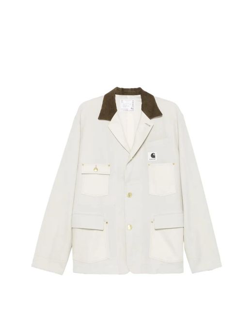 Sacai White Long-Sleeve Jacket