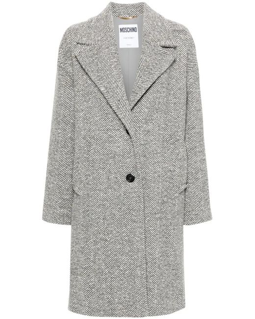 Moschino Gray Herringbone Coat