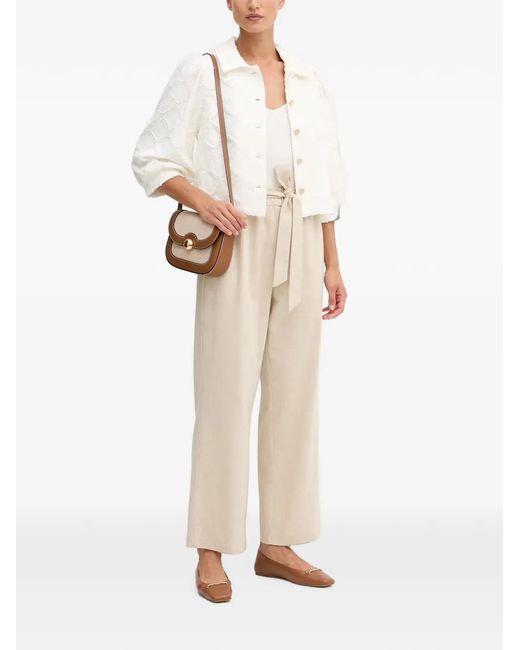 Joseph Ribkoff White Textured Diamond-Pattern Jacket