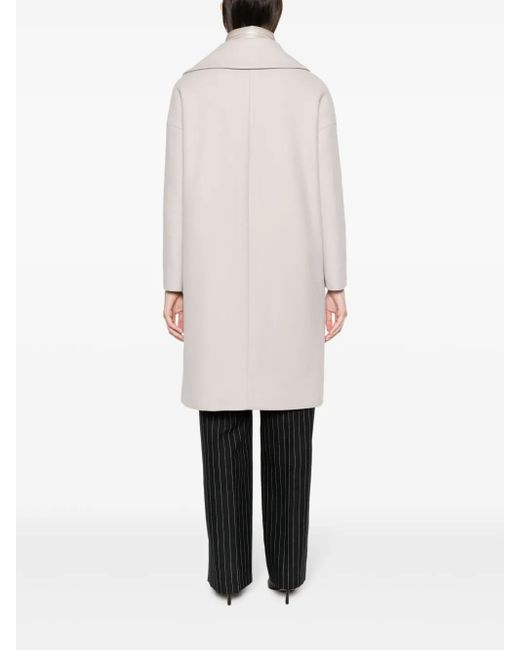 Herno White Padded-Bib Single-Breasted Coat