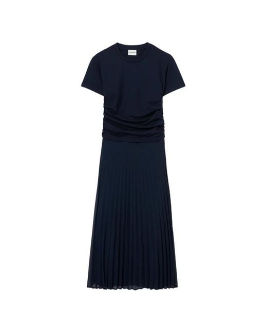 Claudie Pierlot Blue Trompe-L'Œil Midi Dress