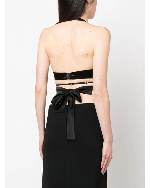 DSquared² Black Wrap-Around Halter-Neck Top