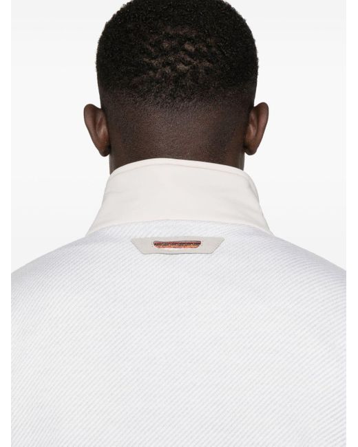 Sease White Panelled-design Jacket for men