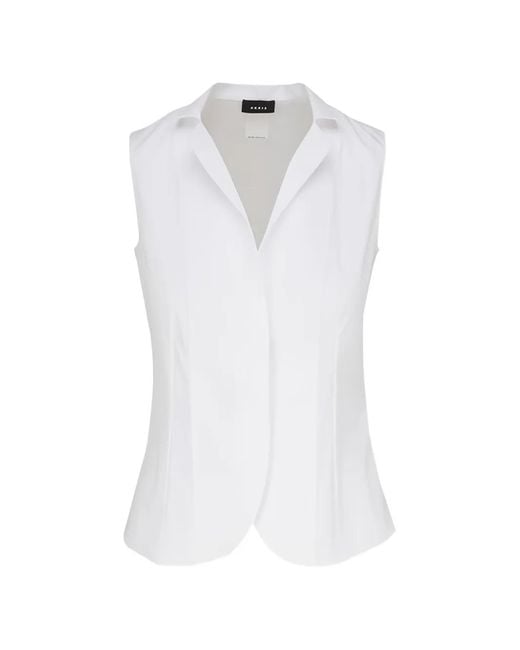 Akris White Sleeveless Blouse