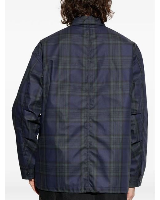 Comme des Garçons Blue Tartan-Check Zip-Up Jacket for men