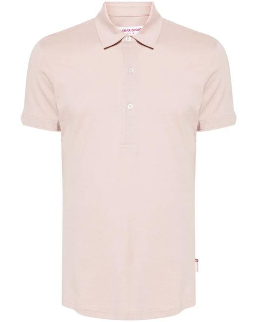 Orlebar Brown Pink Sebastian Cotton Silk Polo Shirt for men