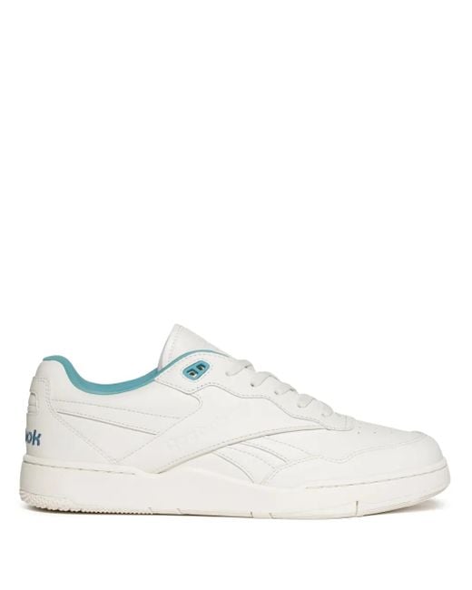 Reebok White Bb4000 Ii Faux-Leather Sneakers