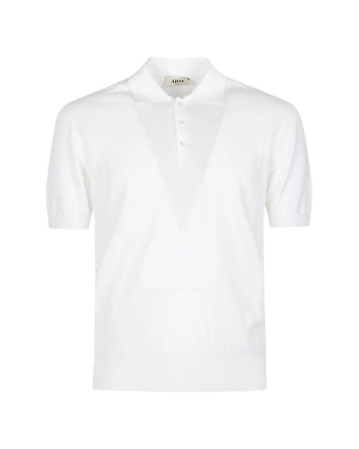 Altea White Cotton Polo Shirt for men
