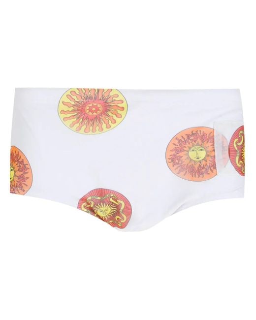 Bañador slip con estampado Sol Amir Slama de hombre de color White