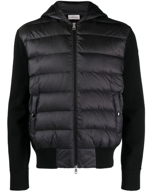 Moncler Black Logo-patch Padded Fleece Jacket for men