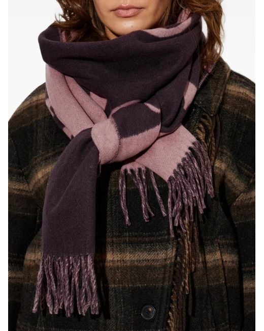 Vivienne Westwood Black Logo-Intarsia Fringed Scarf