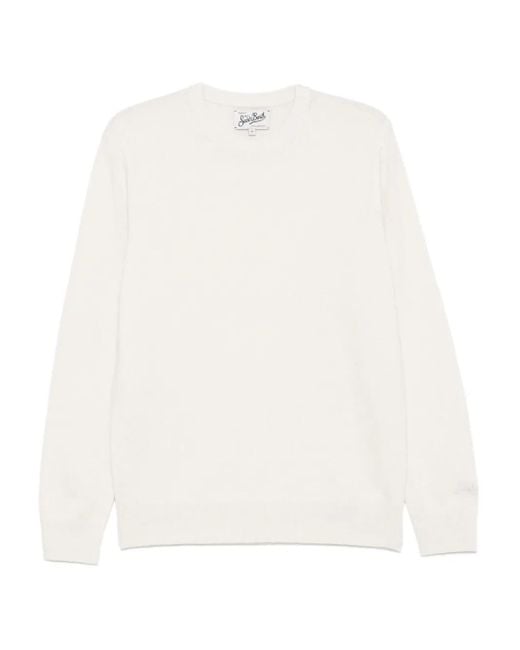 Mc2 Saint Barth White Regent Wool Sweater for men