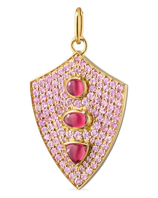Monica Rich Kosann Pink 18K Fearless Sapphire And Rhodolite Pendant