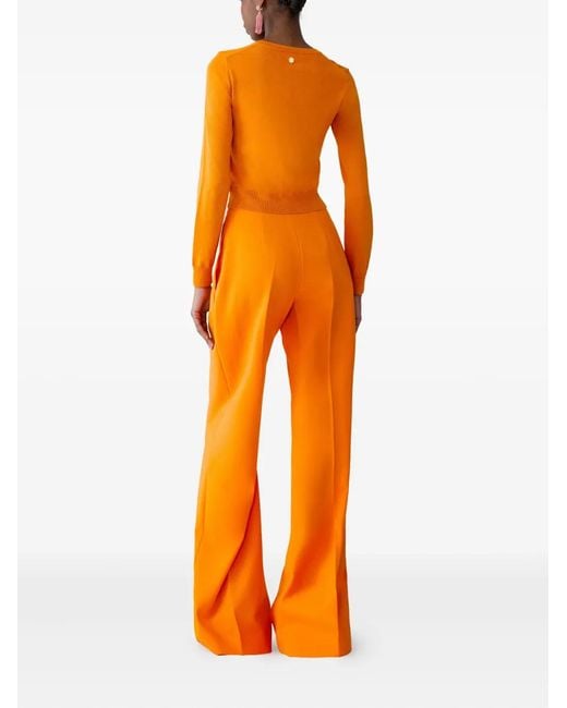 Carolina Herrera Orange Crewneck Cardigan