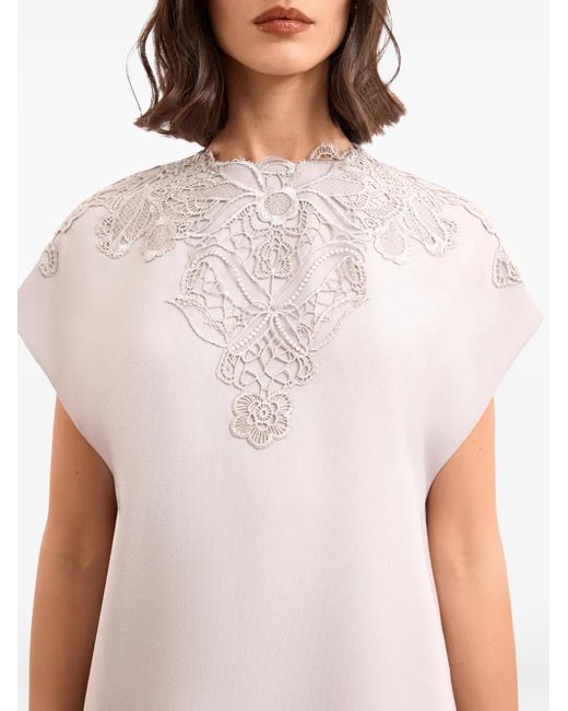 Gemy Maalouf Embroidered Feather Mini Dress