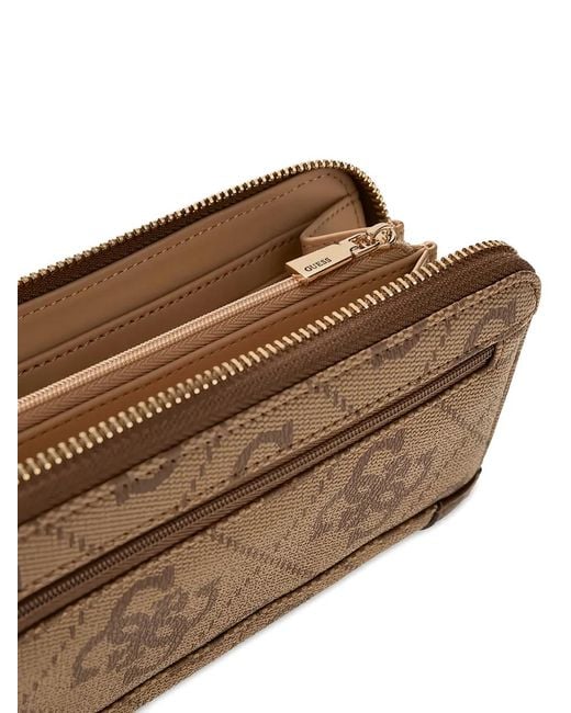 Guess Brown Maxi Karnilla 4G Monogram-Pattern Wallet