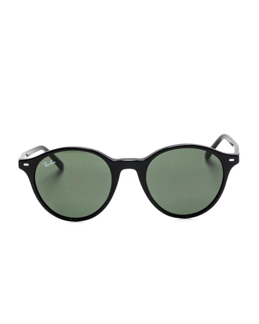 Ray-Ban Oval Acetate-Titanium Sunglasses with Green Lenses