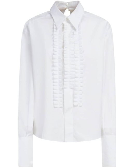 Chemise en coton à plis Marni en coloris White