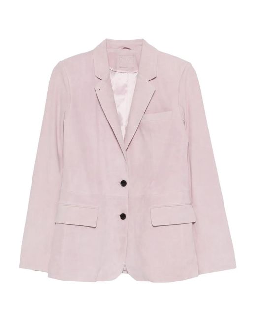 Desa Nineteenseventytwo Pink Suede Blazer