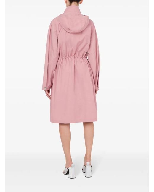 Moschino Pink Logo Patch Parka