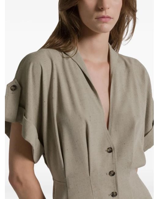 Alberta Ferretti Natural Tweed Viscose Polyester Dress