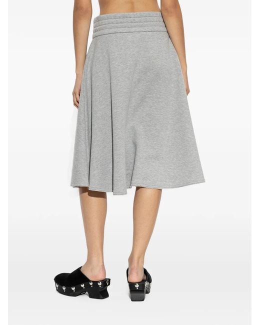 AVAVAV Gray Drawstring Flared Midi Skirt