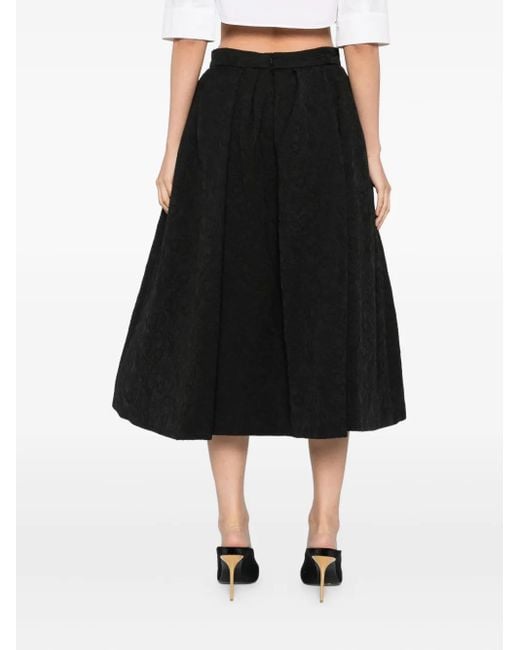 Carolina Herrera フローラル スカート Black