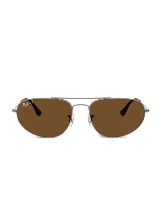 Ray-Ban Brown Oval-Frame Sunglasses