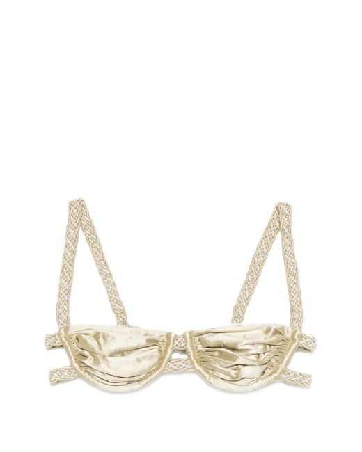 Isa Boulder Natural Weave Strap Bikini Top
