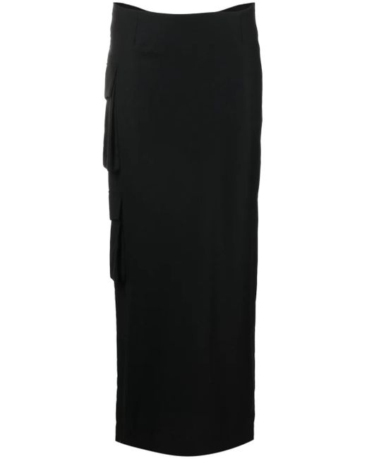 AYA MUSE Stok カーゴポケット マキシスカート Black
