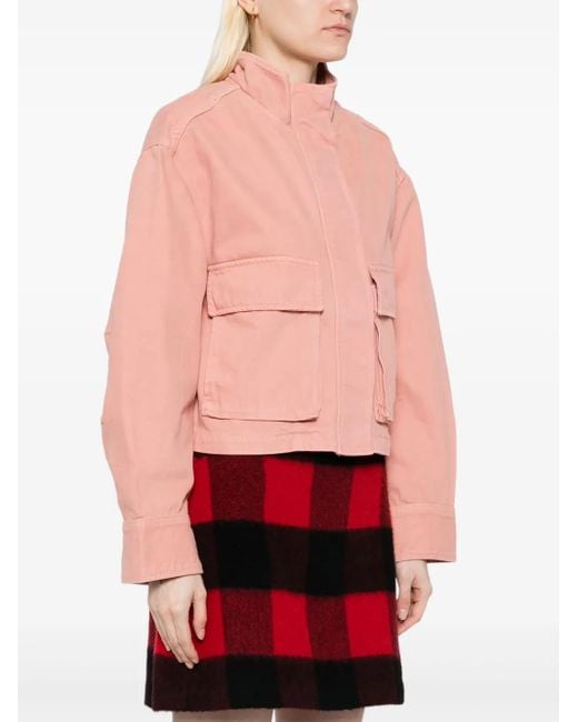 Maison Kitsuné Pink Cropped Workwear Jacket