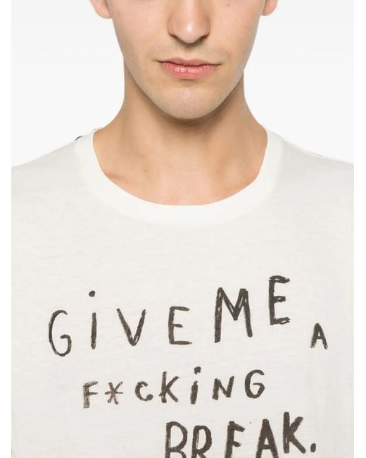 R13 White Lettering-Print T-Shirt for men