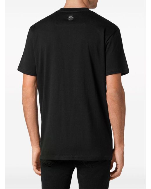 メンズ Philipp Plein Logo-appliqué Cotton T-shirt Black
