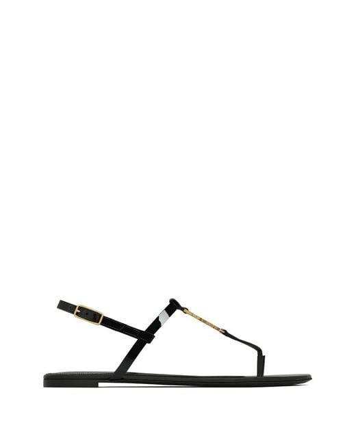 Saint Laurent Natural Logo Strap Sandals