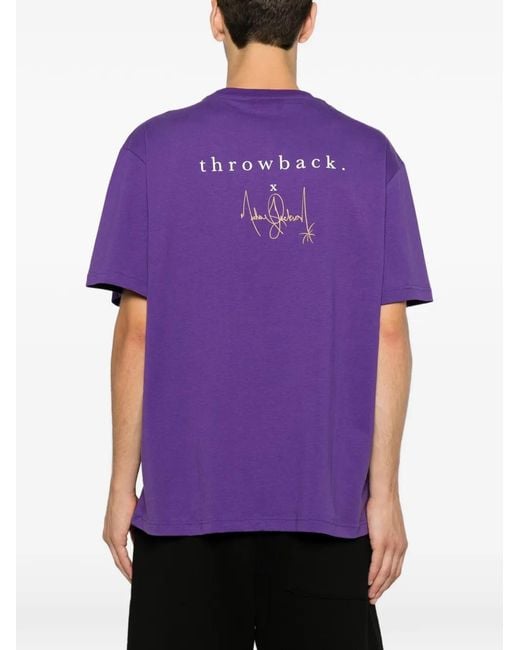 Throwback. Purple Graphic-Print T-Shirt for men