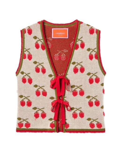 LaDoubleJ Red Cherry Tie Gilet