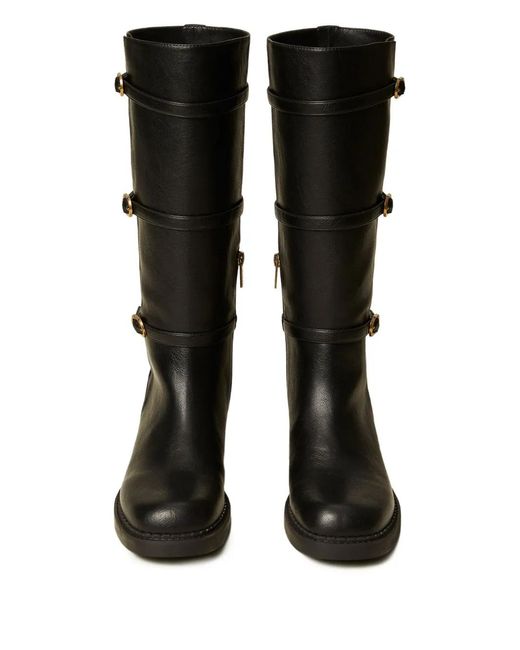 Twinset Black Buckle-Strap Boots